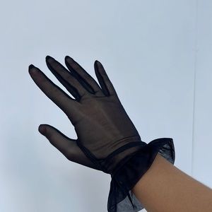 Dark blue vintage sheer gloves